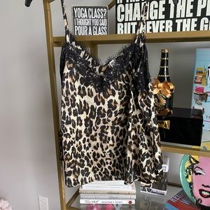 Silk leopard tank